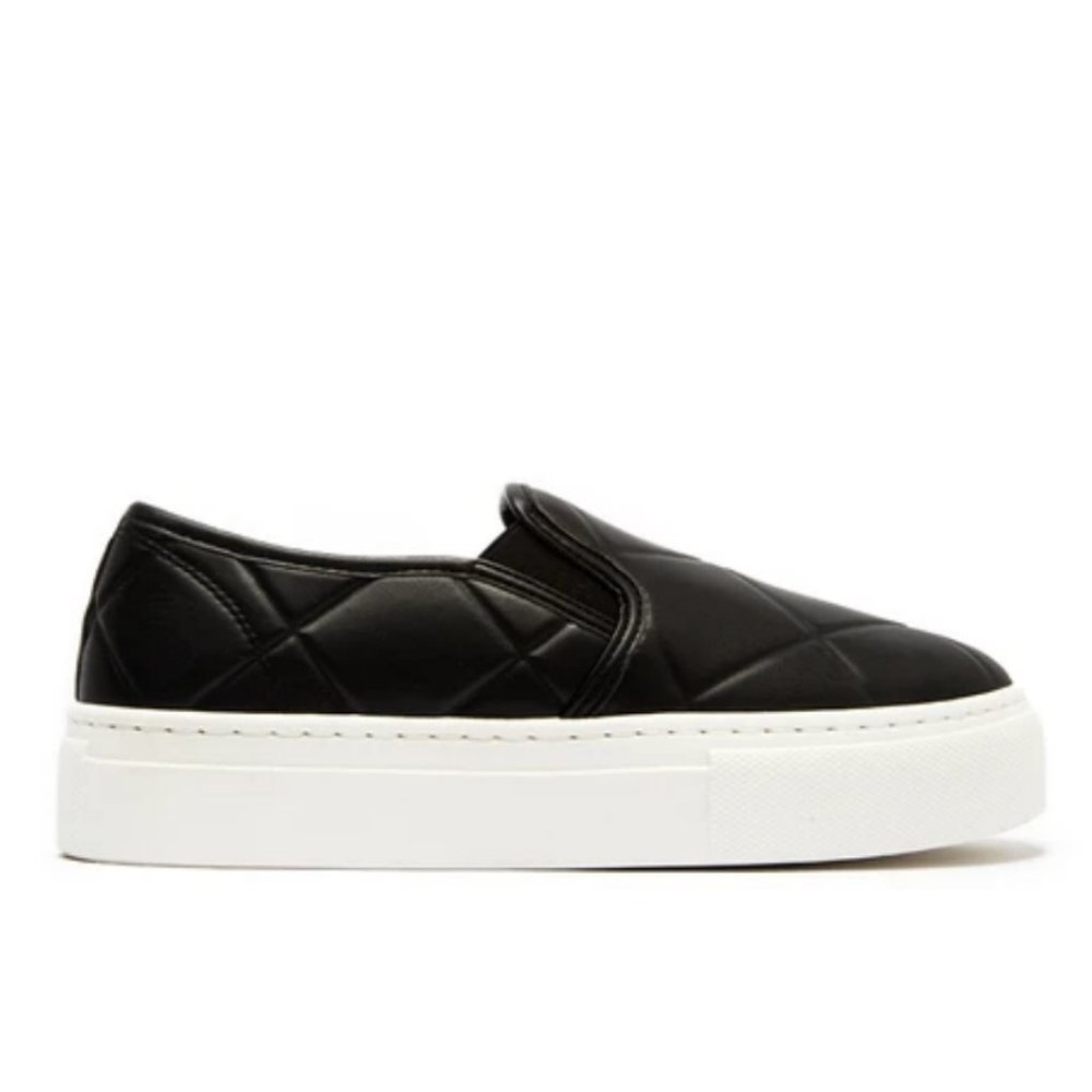 Quilted Platform Slip On Sneaker in Black - Picture 5 of 5